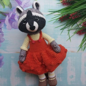 Raccoon Roxana Crochet Amigurumi Pattern, Raccoon pattern, download pdf, Ukraine crochet pattern