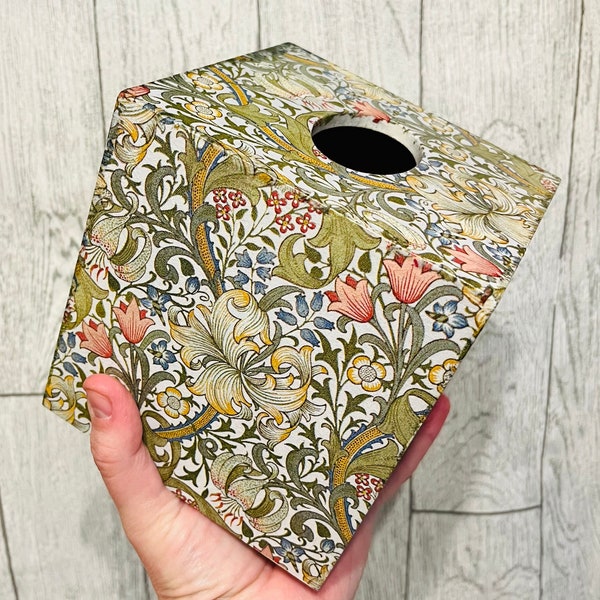 William Morris design decorated square tissue box cover, napkin decoupage, gift for her, gift for him, new home gift