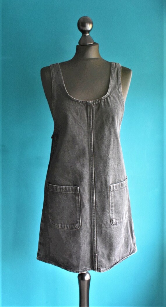 black denim pinafore