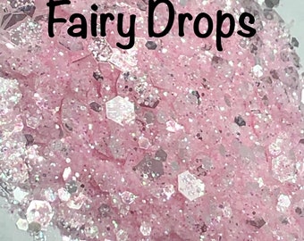 Fairy Drops: Chunky glitter mix| pink glitter| pink chunky glitter| polyester glitter| glitter shaker| nail art| resin molds| keychain|