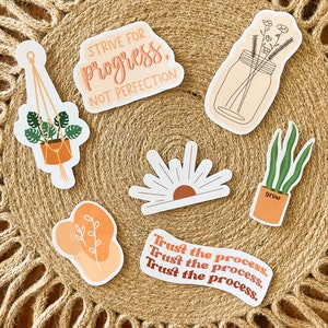 Boho Sticker Pack, choose your own stickers, sticker set, sticker bundle, stickers for water bottles/hydro, laptop decal, plant sticker