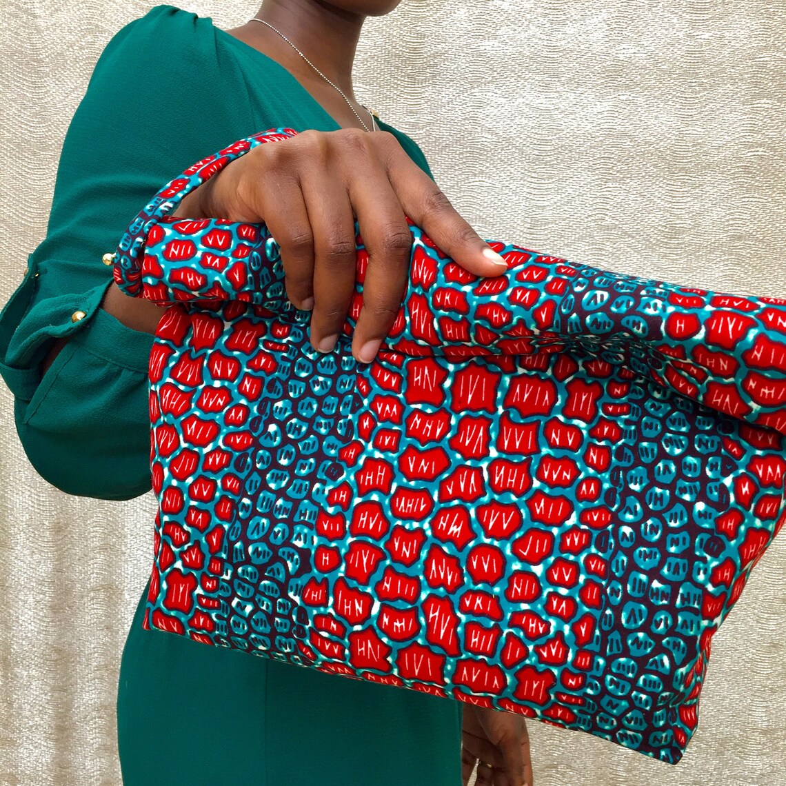 Slouchy Roll Clutch / Ankara Clutch Bag / Large Clutch Bag / Etsy