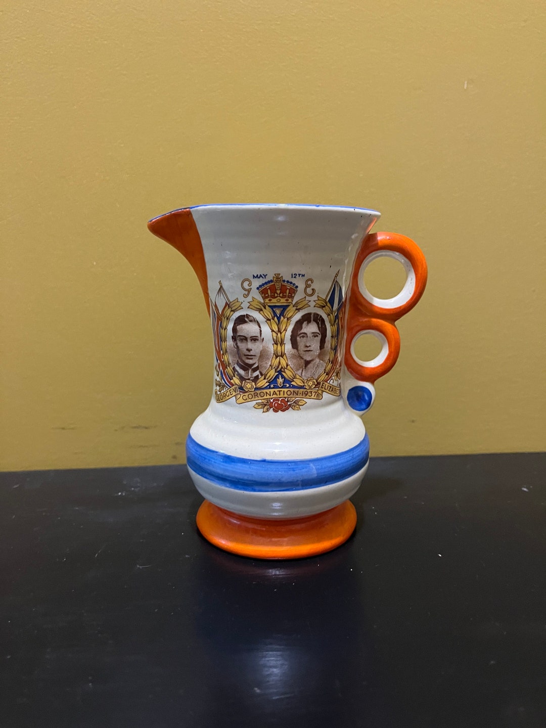 King George VI and Queen Elizabeth Coronation Milk Jug Small Pitcher ...