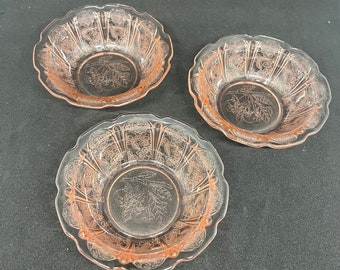 Jeannette Glass CHERRY BLOSSOM depression glass Berry bowls **as is**