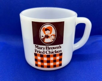 RARE Federal Milk Glass Mary Browns Mug