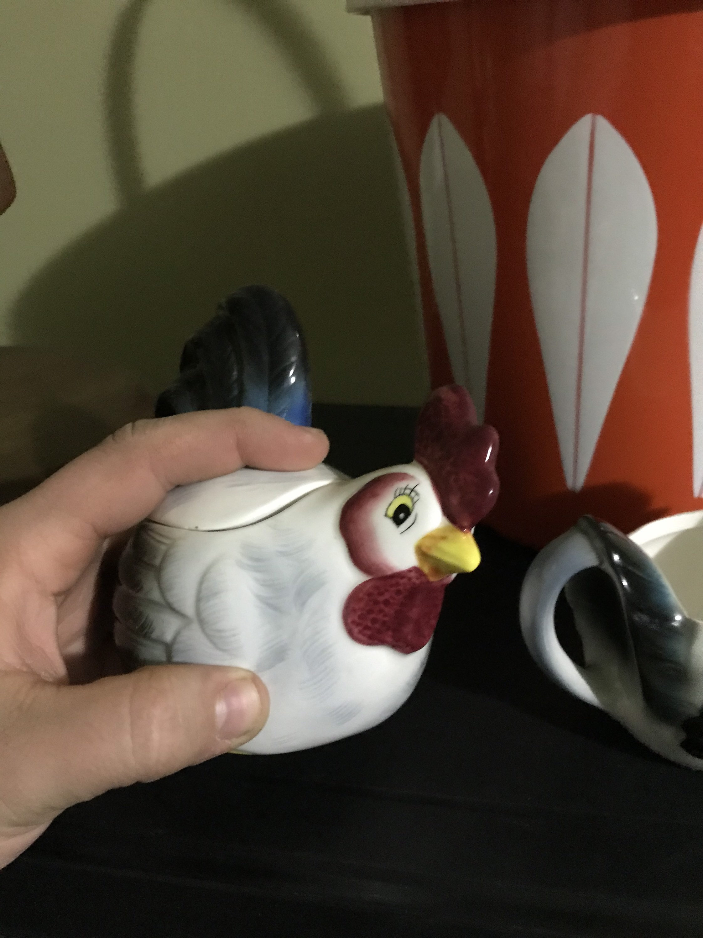 SUPER RARE PY rooster sugar and creamer set anthropomorphic Etsy