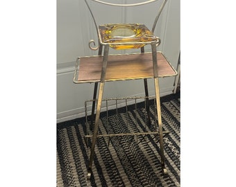 Vintage Mid Century Modern Floor Model Ashtray End Table With Magazine Rack