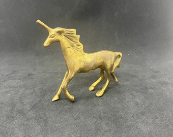 Vintage Brass Unicorn Figurine