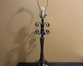 Vintage 1950 s teak mid century modern lamp