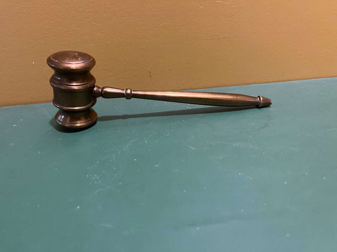 Vintage Brass Gavel Judges Gavel Auctioneer Mallet Paperweight Etsy