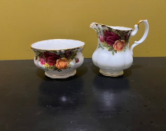 Royal Albert Old Country Roses sugar and creamer set