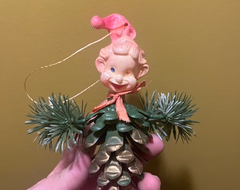 Vintage 1950’s knee pinecone pixie elf