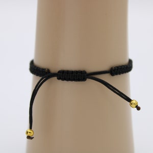 Sparkly Beaded Leaf ,Thread Bracelet, Threaded Bracelet, Simple Macrame Bracelet, Black wax Cord Bracelet, Friendship Gift image 5