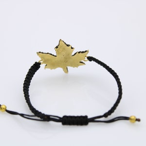 Sparkly Beaded Leaf ,Thread Bracelet, Threaded Bracelet, Simple Macrame Bracelet, Black wax Cord Bracelet, Friendship Gift image 4