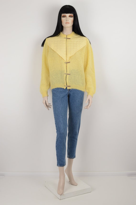 Vintage 90s LINEA CINQUE Milano yellow cardigan - 