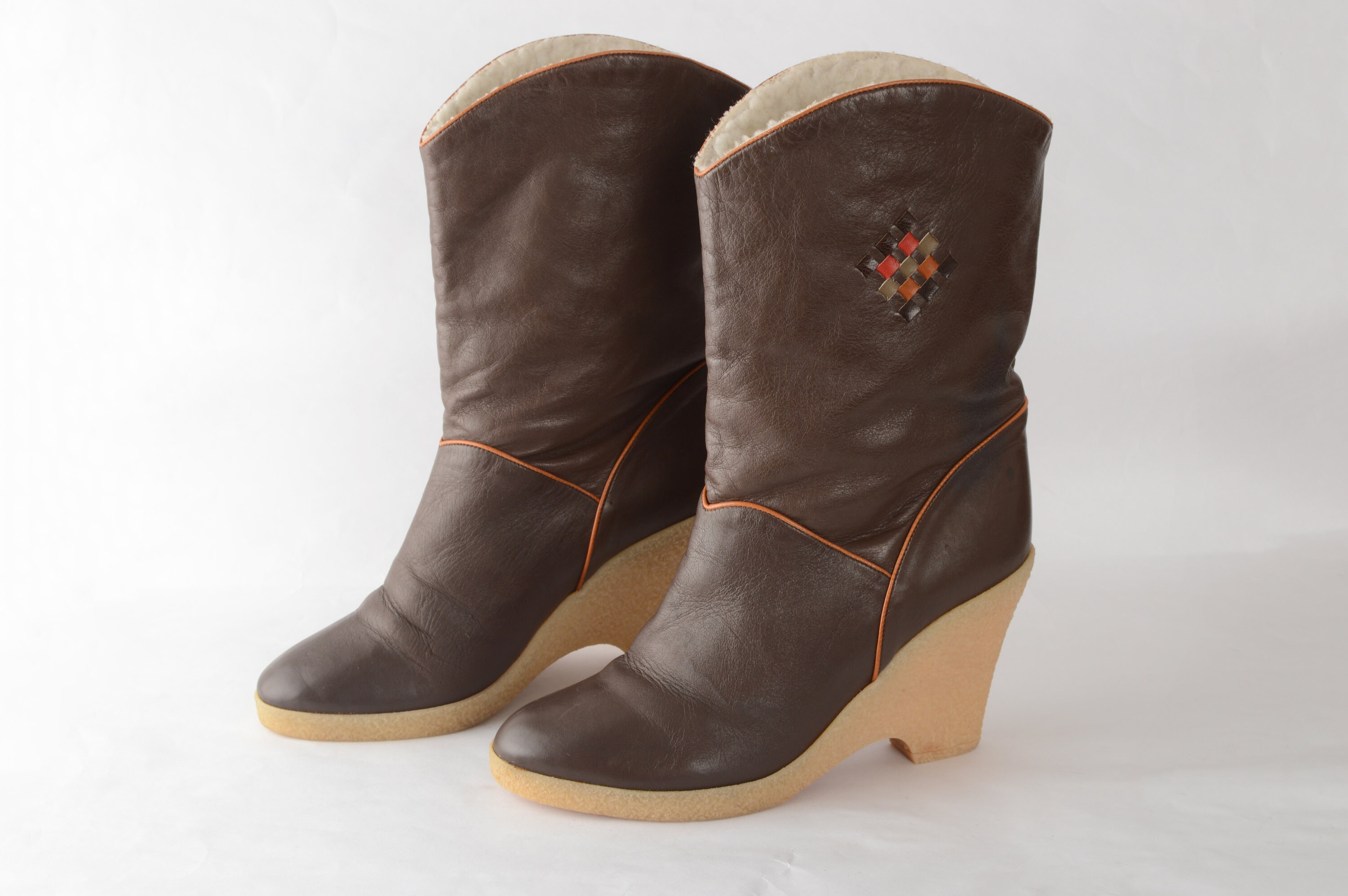 Rubber Wedge Boots Etsy UK