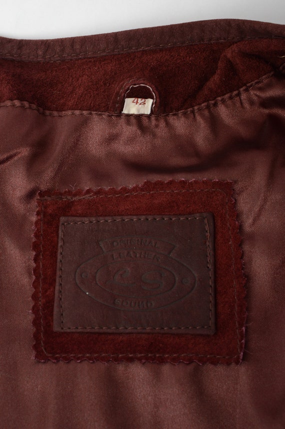 Vintage 90s LS Sound burgundy suede jacket - Sing… - image 9