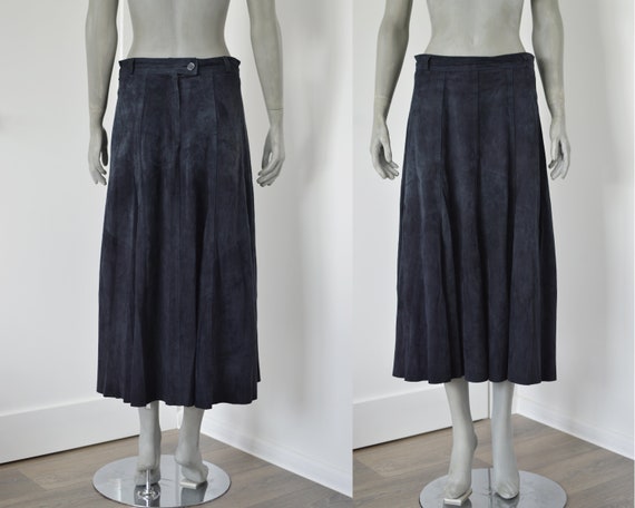 Vintage 90s CLASSICS real leather skirt - Suede na