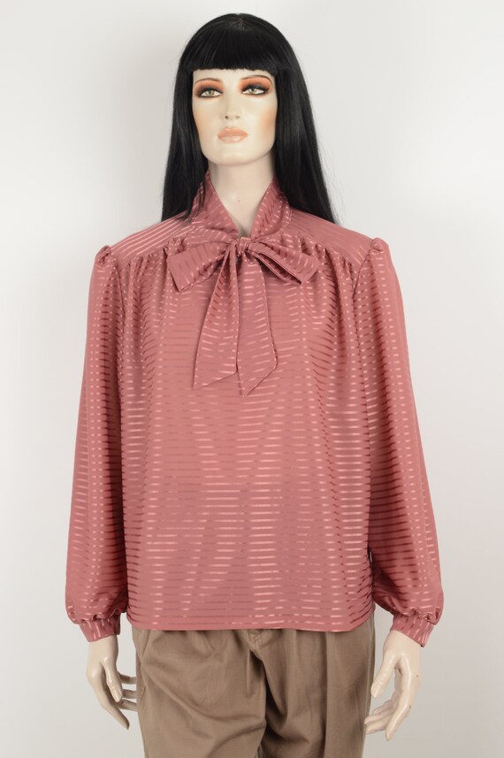 Vintage 70s Bloch design ashes rose color blouse … - image 3