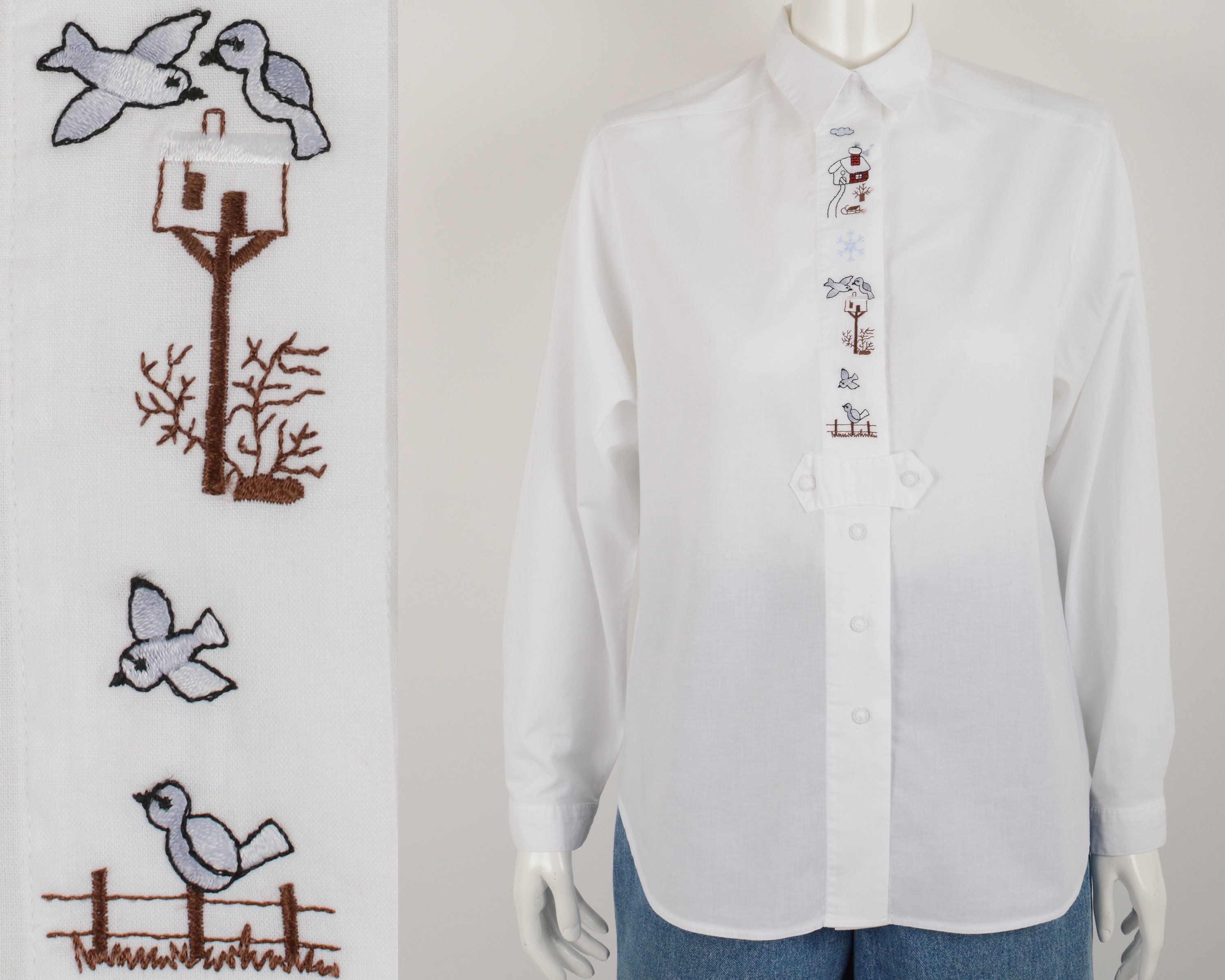 Vintage 90s Wallmann White Button Down Cotton Shirt - Etsy