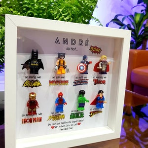 Personalized Superhero Picture Frame Father's Day Gift Idea Men Dad Grandpa Brother School Enrollment Birthday