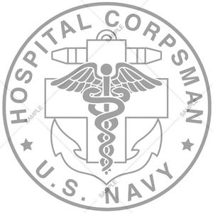 Navy Hospital Corpsman Seal Logo Vector SVG PNG voor gravure en ontwerp