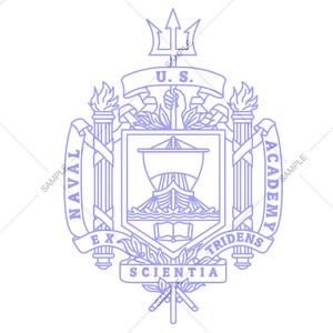 Logotipo del sello de la Academia Naval de EE. UU., vector SVG PNG para grabado y diseño