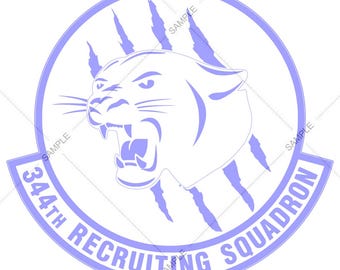 Air force 344th Recruiting Squadron Logo Vector SVG PNG for Engraving and Design