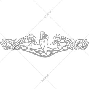 Marine Submarine Warfare Pin Seal Logo Vector SVG PNG pour la gravure et la conception