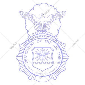 Luchtmacht Dept of the Air Force Security Forces Badge Logo Vector SVG PNG voor gravure en ontwerp