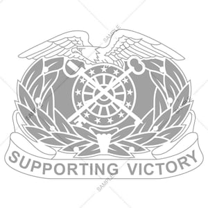 Logotipo del escudo del regimiento del intendente del ejército, vector SVG PNG para grabado y diseño