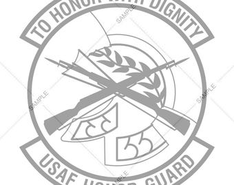 Air force USAF Honor Guard Logo Vector SVG PNG for Engraving and Design