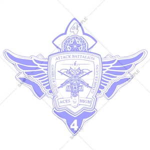 Logotipo vectorial SVG PNG del 4.º Batallón de reconocimiento de ataque del 4.º Batallón de reconocimiento del 4.º Batallón de reconocimiento 4-4 para grabado y diseño