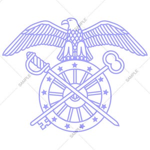 Army Quartermaster Seal Crest Logo Vector SVG PNG voor gravure en ontwerp