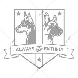 Marine Working Dog MWD Always Faithful Logo Vector SVG PNG for Engraving and Design