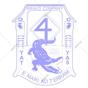 Bravo Company 4th Amphibious Assault Logo Vector SVG PNG for Engraving and Design