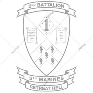 2nd Battalion 5th Marines Retreat Hell Logo Vector SVG PNG voor gravure en ontwerp