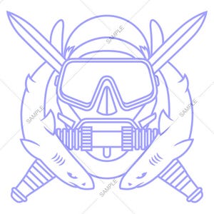 Logotipo de insígnia de mergulhador de operações especiais do exército vetor SVG PNG para gravação e design