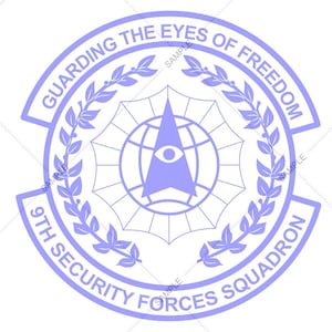 Air Force 9th Security Forces Squadron Logo Vector SVG PNG voor gravure en ontwerp