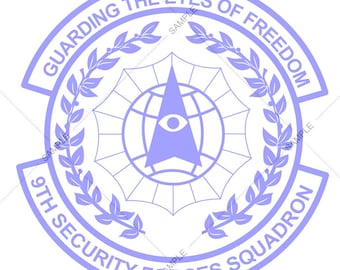 Air force 9th Security Forces Squadron Logo Vector SVG PNG for Engraving and Design