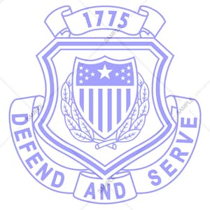 Logotipo del escudo del ayudante del ejército, vector SVG PNG para grabado y diseño
