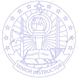 Insigne d'instructeur principal de l'armée, logo vectoriel SVG PNG pour la gravure et la conception