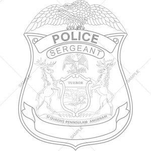 Michigan State Police Badge Seal Logo Vector SVG PNG for Engraving and Design