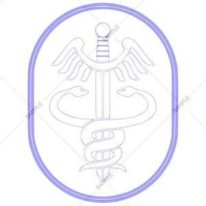 Escudo del Cuerpo Médico del Ejército, vector SVG PNG, para grabado y diseño
