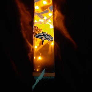 Denver Broncos Like Hand Painted Bottle Lamp