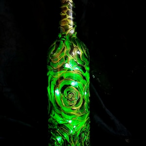 Hand Painted Bottle Lamp