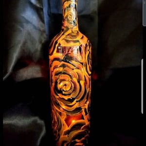 Hand Painted Bottle Lamp