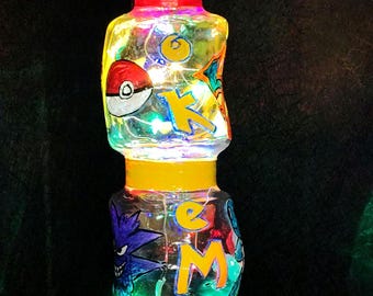 Hand Painted Bottle Lamp