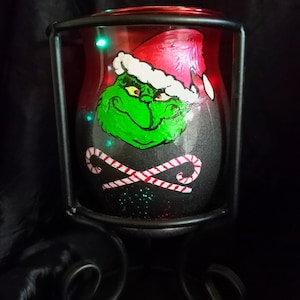 Hand Painted Chromotherapy Grinch Vase