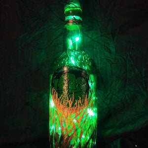 Hand Painted Bottle Lamp